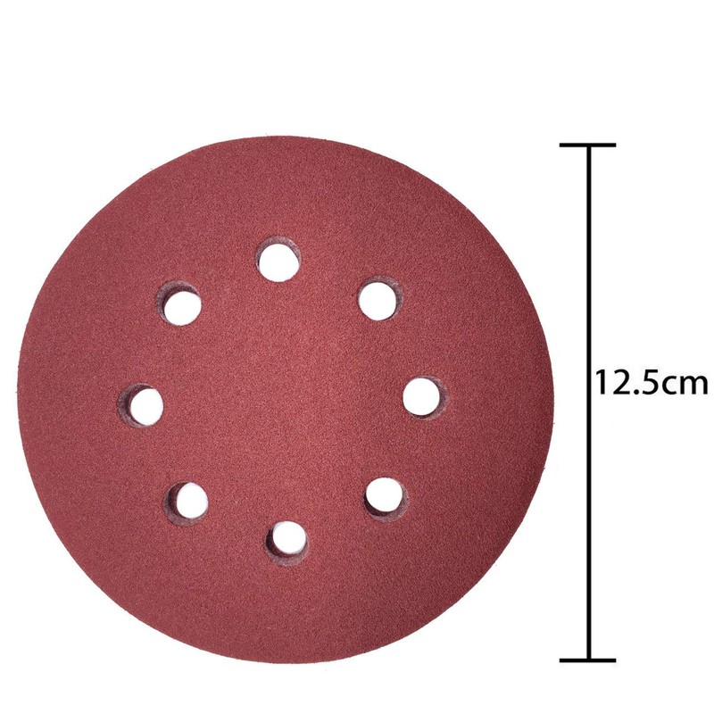 Maveek 50 Pieces 8 Holes Sanding Discs 120 Grit 5