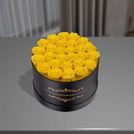 NATROSES NATROSES 27 Piece Forever Preserved Roses in a Box, Preserved Flowers for Delivery Birthday, Flowers Gifts for Mothers Day, Yellow