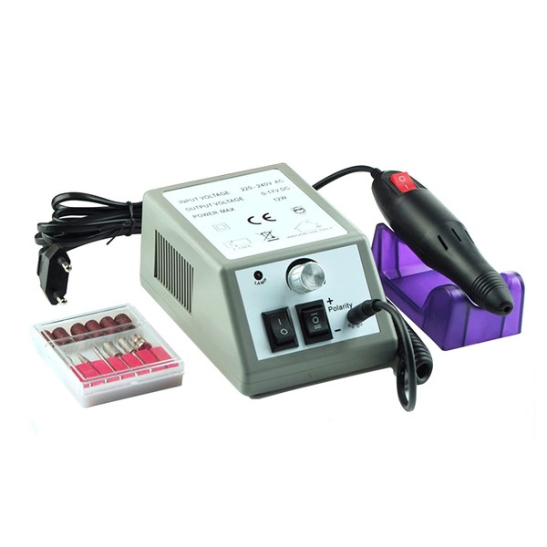 Pinkiou Electric Nail Machine, Professional Use, Tabletop, Electric Nail Care Kit, 20,000 Turns Per Minute, Forward and Reverse Rotation, Polishing, Nail Files, Nail Polishing, Both Hands and Febs, Manicure Compatible, Stepless Speed, High Speed, Low Vib