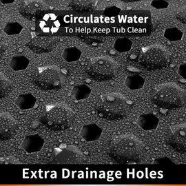 Yimobra Yimobra Bathtub Shower Mat 34.5 x 15.5, Non Slip Bath Mats for Tub Floor with Drain Hole and Suction Cups, Soft on Feet, Machine Washable, Easy Dry, Black