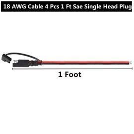 4 PCS 12V SAE TO SAE Quick Disconnect Extension Cable With DC Connection Cord Plug 1 Foot 18AWG Gauge,DIY Sae Power Connector,4 pcs Extension Cable+4 pcs Dust Cap