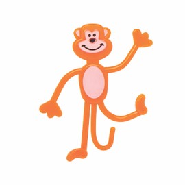 Baker Ross FE299 Bendy Monkeys Toys - Pack of 4, Kids Toys, Bendy Toys for Children, Ideal for Party Bag Fillers and Prizes