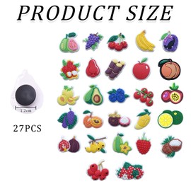 TVSVKWE 27 Pieces Of Fruit Themed Shoe Decorations, Creative And Fun Shoe Decorations, Children'S Shoe Accessories, Diy Shoe Decorations.