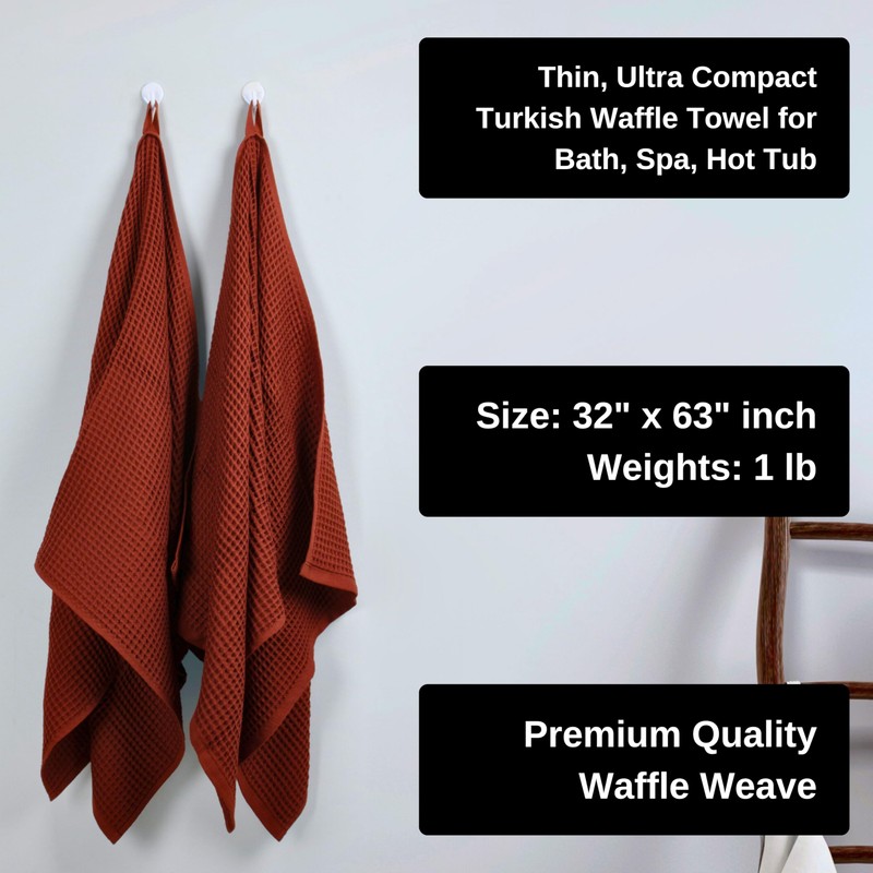 PÜSKÜL Premium Waffle Bath Towels Set of 2 - Organic