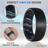 Dookeh Breathable Mens Silicone Wedding Rings, Rubber Ring Bands For