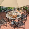 KOBLEN Curry Floral Leaf Round Tablecloth with Elastic Outdoor Fitted
