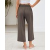 LookbookStore Short Linen Pants for Women Beach Pants Brown Linen