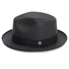 Stetson Men's Latte Florentine Milan Straw Hat, Black, 7.125