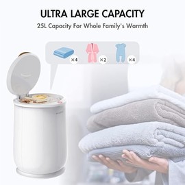 Towel Warmers Ultra Large Capacity Bucket Style 450W for Bathroom ETL FCC Certified Fits up to Two 40"x70" Towels, Blankets, Bathrobes with Auto Shut Off
