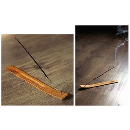 TRENDBOX 30pcs Handmade Plain Wood Wooden Incense Stick Holder Burner Ash Catcher Natural Design Buddhist