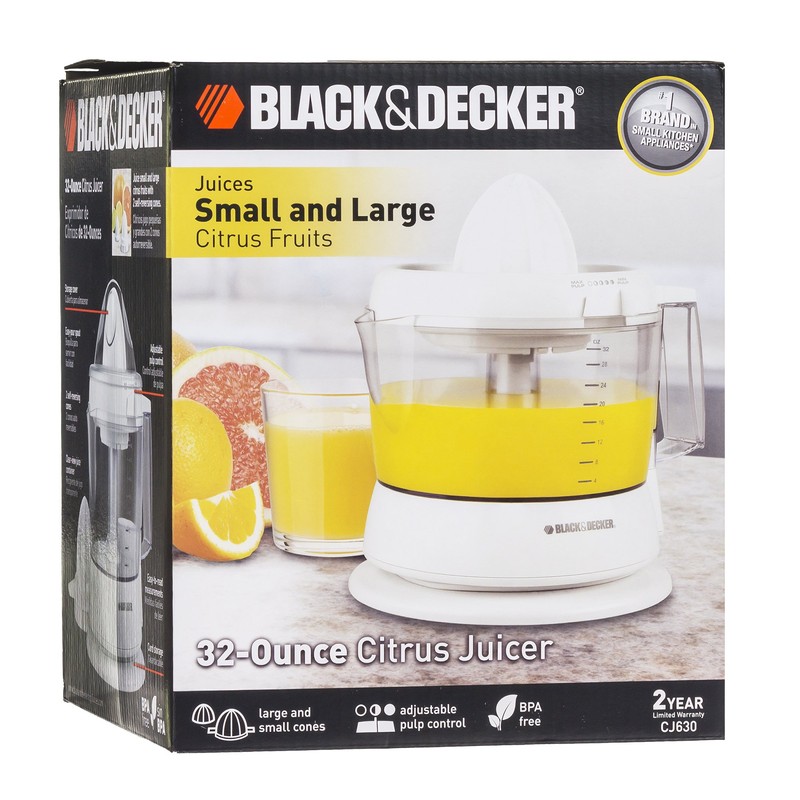 BLACK+DECKER CJ630 32-Ounce Electric Citrus Juicer, White