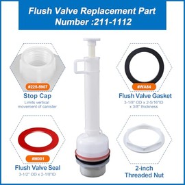 Toilet Flush Valve Replacement for Model # 211-11-1/2"Compatible with Mansfield 211,160 Series Toilet Tank for All Trip Levers