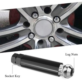 DCVAMOUS 24 PC 14x1.5 Lug Nuts Chrome 7-Spline Compatible with Chevy GMC Aftermarket Wheels - M14x1.5 Closed End Lugnuts 2" Tall Cone Seat with Key for Sierra Silverado 1500 Suburban Yukon Escalade