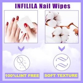 INFILILA - Toallitas para uñas sin pelusas, 540 unidades, superabsorbentes, suaves, quitaplioshs, quitaesmalte de uñas