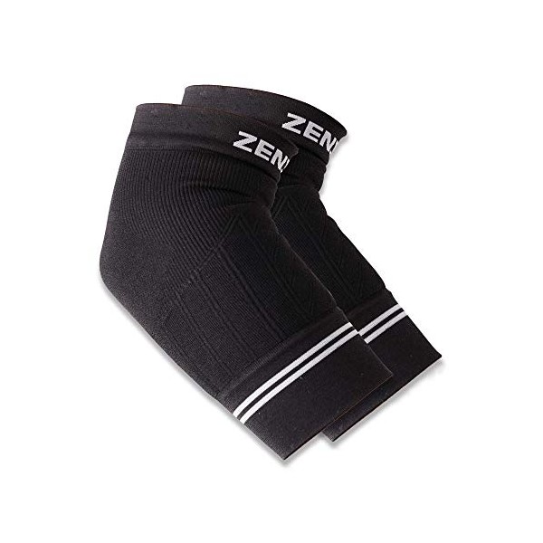Zensah Compression Tennis Elbow Sleeve for Elbow Tendonitis, Tennis Elbow, Golfer's Elbow - Elbow Support, Elbow Brace (Medium, 1 Pair-Black)