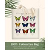AUSVKAI Canvas Tote Bag Aesthetic Cute for Women Butterfly Grocery