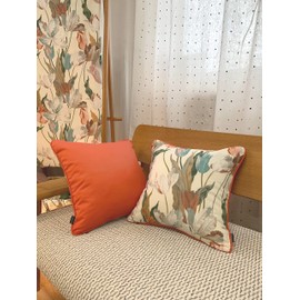 Out Style Throw Pillow Cover Floral Imported Fabric (45x45, Gouda Orange)