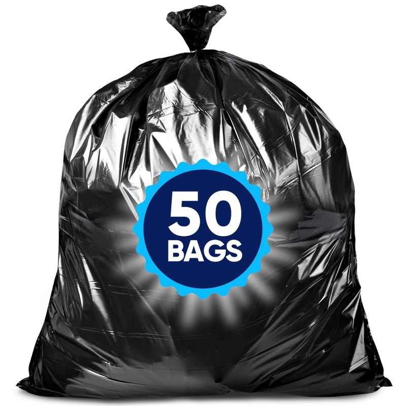 Veska 55 Gallon Trash Bags Heavy Duty, (Value-Pack 50 Count