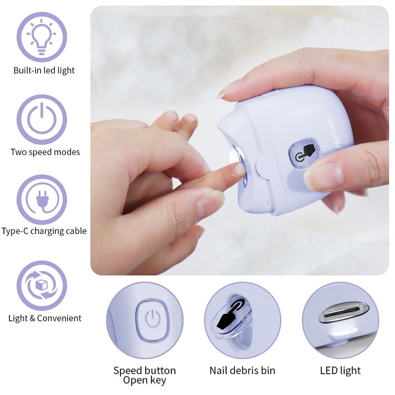 Electric Nail Clipper, Electric Nail Trimmer with Nail Clip Storage