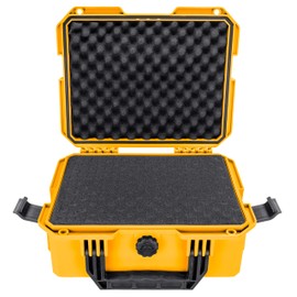 Eylar 13.8" Intact Series Compact Hard Camera Case, Lightweight and Durable Stacker Design with Foam (Yellow)