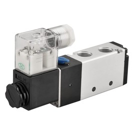 Heschen Pneumatic Solenoid Valve, 4V210-08 12VDC, PT1/4 5W, 5-Way 2 Position Single Coil
