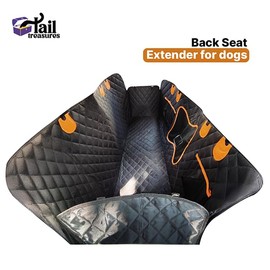 Tail treasures Back Seat Extender for Dogs – Waterproof Dog Car Seat Cover with Mesh Window | Non-Slip, Scratch-Resistant & Durable | Ultimate Dog Hammock for Car & SUV Travel