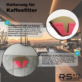 Coffee Filter Holder Stand for Coffee Filter Storage Wall Holder Paper Filter (Pink)