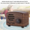 Bt Speaker, Portable Wooden Retro Desktop Speaker Bass Stereo FM