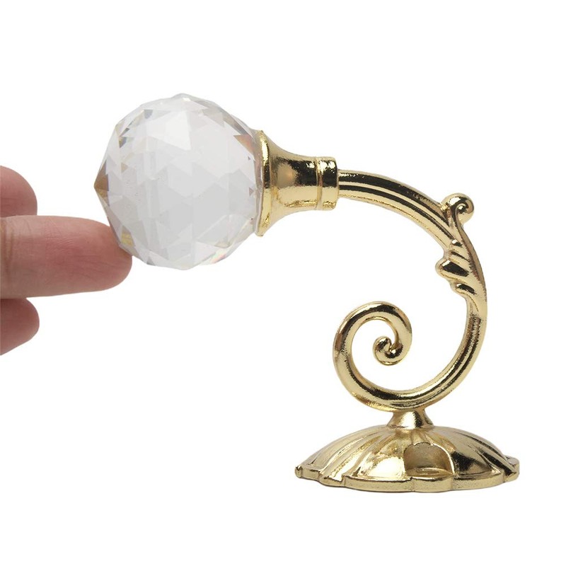 Fiacvrs 2Pcs Metal Crystal Glass Curtain Holdback Wall Mounted Tie