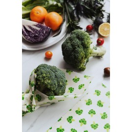 Nuts Beeswax Cloths for Food, Broccoli, Set of 3, Reusable Oilcloths, Beeswax Wrap, Beeswax Cloth, Alternative to Cling Film