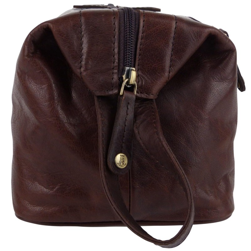 Rowallan of Scotland Mens Large Leather Wash Toiletries Bag -