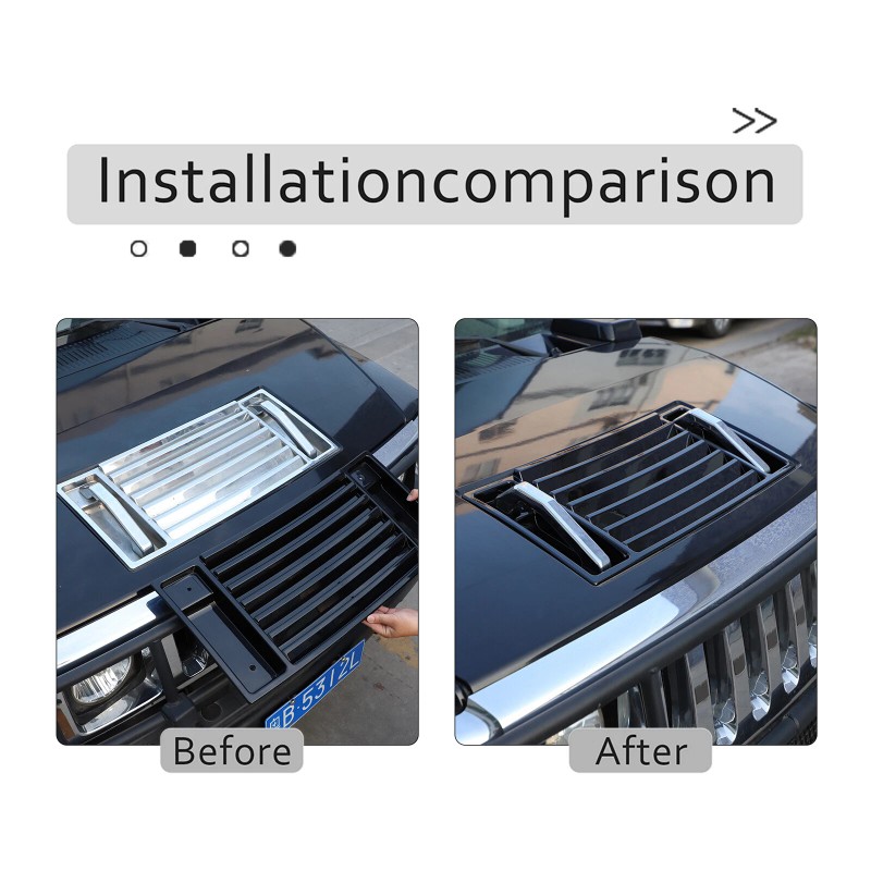 carmotion88 Front Hood Vent Panel Handle Cover Glossy Black Trim