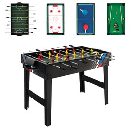 KOTEK 4 in 1 Multi Game Table, 48 Inch Game Table Set with Push Hockey, Foosball, Pool/Billiards & Table Tennis, Combo Game Table for Adults Teens, Home, Game Room, Family & Friends