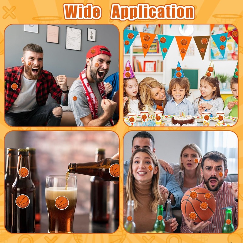 JULMELON 512Pcs Basketball Stickers for Kids, Water-Repellent Sports Stickers for