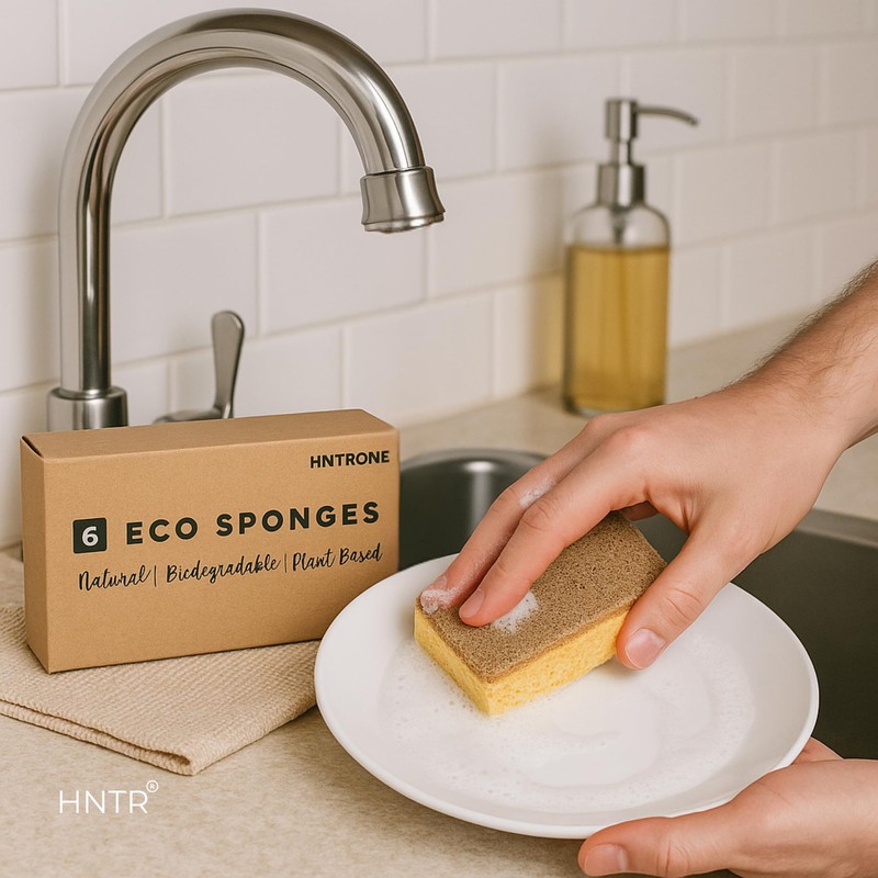 HNTR® 6 x Eco Sponges Washing Up | Eco Washing
