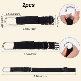 GORGECRAFT 2Pcs Elastic Travel Strap Black Nylon Jacket Gripper Bungee Adjustable Suitcase Luggage Bag Straps Belts with D Ring Hooks Buckle for Travel Luggage Bags Accessories