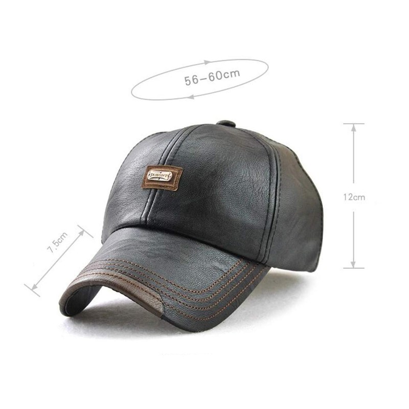 CHENNUO PU Leather Baseball Cap Men's Baseball Cap Outdoor Winter