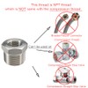 Beduan Stainless Steel Reducer Hex Bushing, 3/4" Male NPT to
