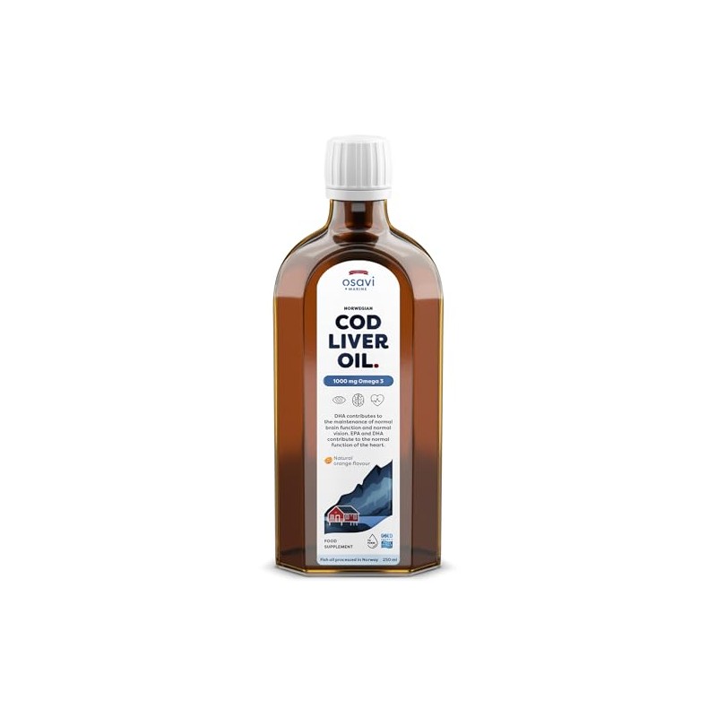 Osavi Norwegian Cod Liver Oil, 1000mg Omega 3 (Orange) -