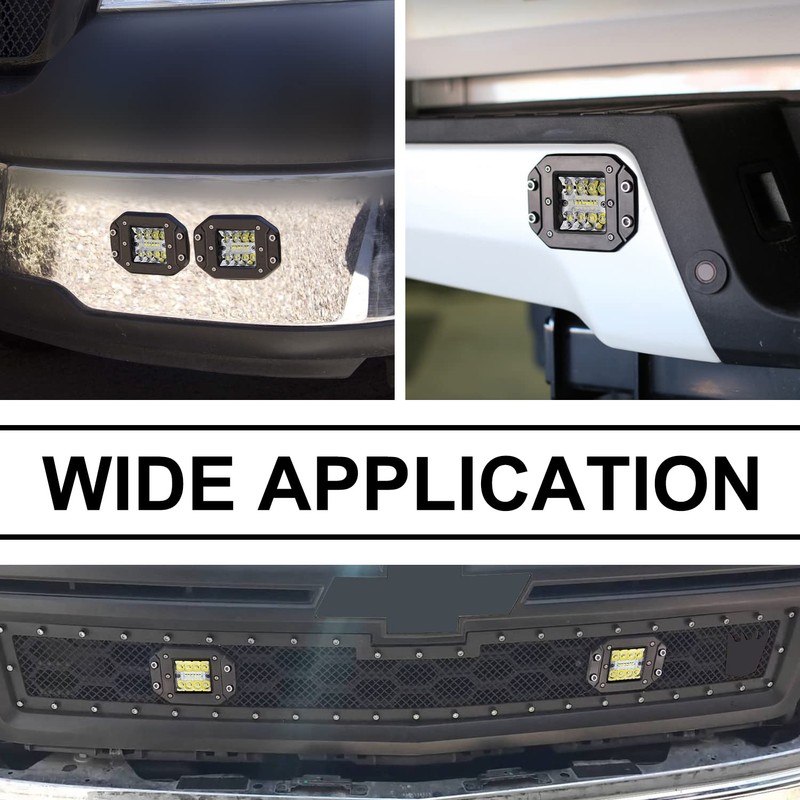 Flush Mount LED Pods, Auto Power Plus 2pcs 80W Flush