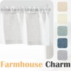 TOPICK White Net Valance Kitchen Curtain 16 Inch Drop Short