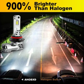 AHOBXD 9005 Fog Light Bulbs 6500K White with Fan Cooling Super Bright 30000LM 600% Plug and Play Car Fog Light Bulbs Pack of 2