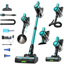 OUYFHK Cordless Vacuum Cleaner, 500W 55KPa 10-in-1 Self-Standing Stick Vacuum with Smart LED Display, Vacuum Cleaners for Home, Pet Hair, Carpet, Hard Floors and Car