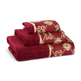 Zahari Home Elegant Rose Classic Bathroom Towel Set 3 Piece Towel Bath Towel, Hand Towel and Wash Towel Stylish Luxury Contemporary Decor Beautiful Unique Design Modern Bath Towel Set