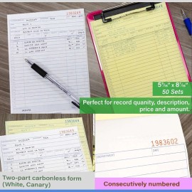 BAZIC 50 Sets 5 9/16" x 8 7/16" 2-Part Carbonless Sales Order