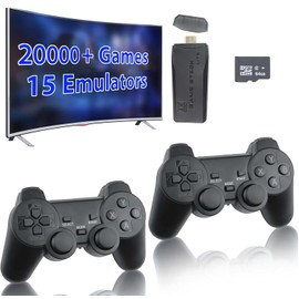 Wireless Retro Game Console, Nostalgia Stick Game Handheld Game Console with 20,000+ Games Built in and 9 Emulators Plug and Play Video Games for Tv