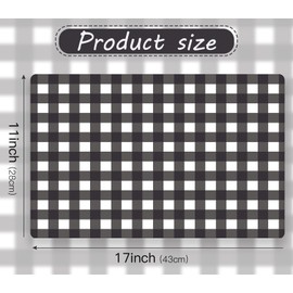 WRAPAHOLIC 50 Sheets Black and White Checkered Paper Placemats Set - 11 x 17 Inch Grid Disposable Table Mats for Dining Table Home Kitchen Decor and Farmhouse Party