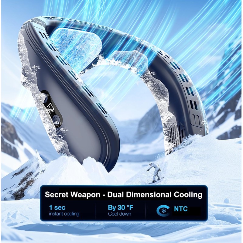 Neck Air Conditioner with Extra-large Cooling Plate, Portable Neck Fan