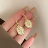 AIMALL Brass Plated 18K Real Gold Earrings, French Gentle Light