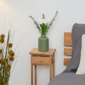 Relaxdays Artificial Tulips, 24 Artificial Flowers Like Real Decorative Artificial Tulips Made of Plastic, Approx. 33.5 cm Long, White/Green